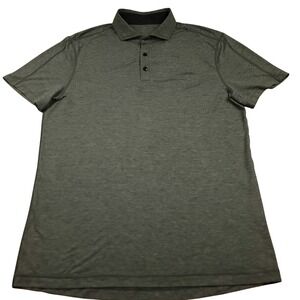 Lululemon Heather Grey Mens Short Sleeve Polo Shirt Performance Activewear Golf